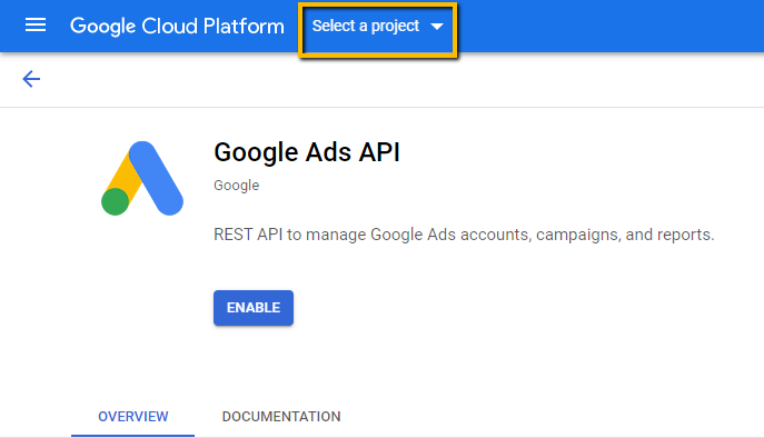 Activations Google API 3