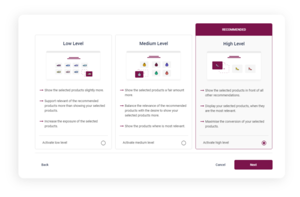 Merchandising-Center-Step-by-Step-Choose-boosting-level