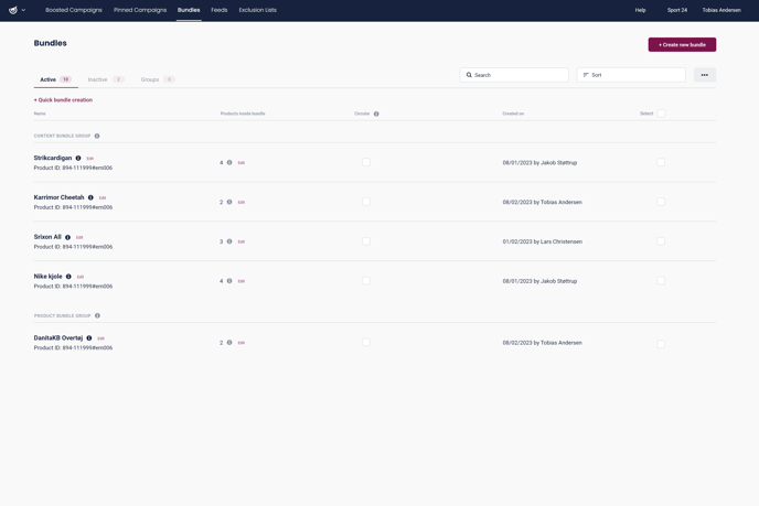 List view Bundles - No circular selection