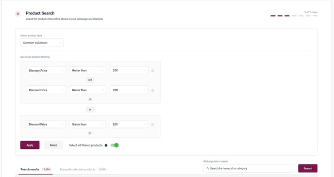 Product Search  (Condition selection) - Step 3.2 B – 112