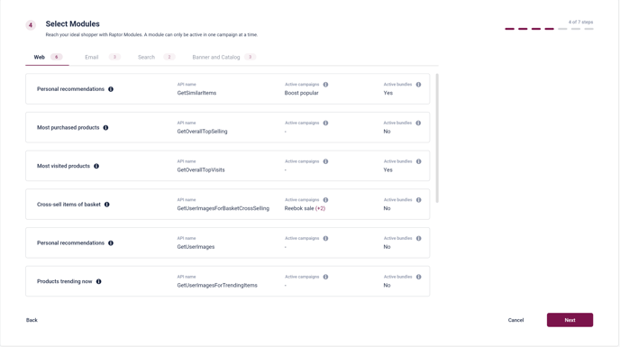 Select Modules - Step 4-1