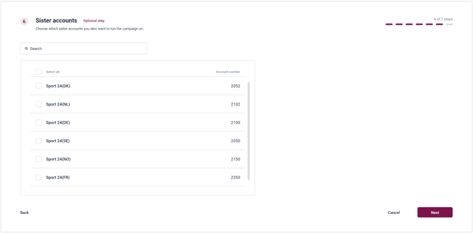 Sister accounts - Step 6